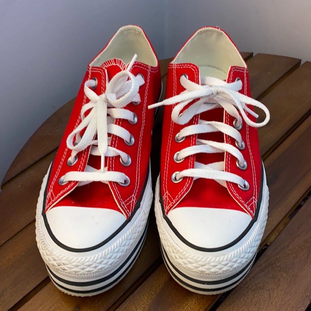 Converse Chuck Taylor Red All Star Platform shoes